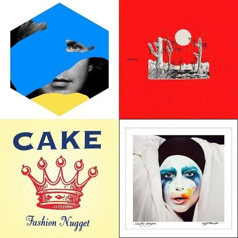 Beck, viagra boys, Cake, and Lady Gaga album art on the playlist cover image.