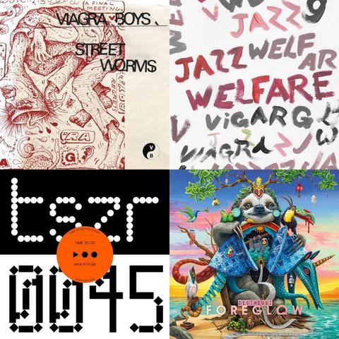 Cover art including the album art of the first four tracks in the playlist