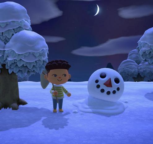 Schmelzender Schneemann bei AnimalCrossing