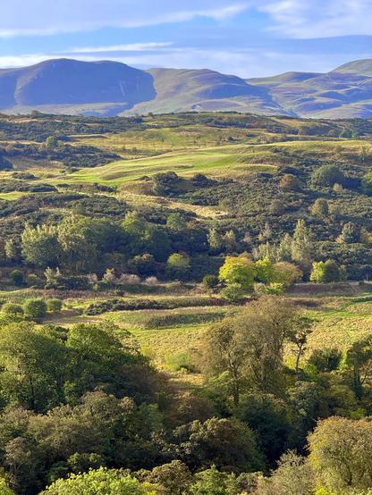 View of Braid Hills in the foreground, Pentland Hills in the background