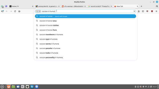 Search suggestions for 'Racoon in human...' 

RACOON IN HUMAN ANUS