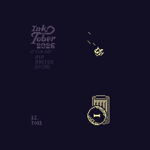Pixel art of a balled up paper being tossed into a metal trash can