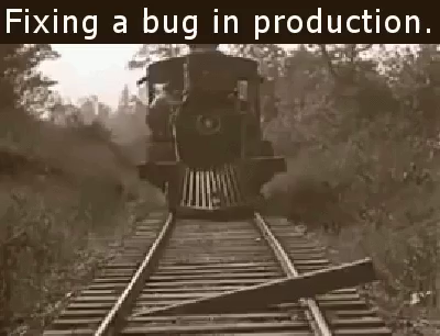 An old silent movie, showing Buster Keaton removing obstacles in front of a slowly running steam train, in the most slap-sticky fashion you can imagine.