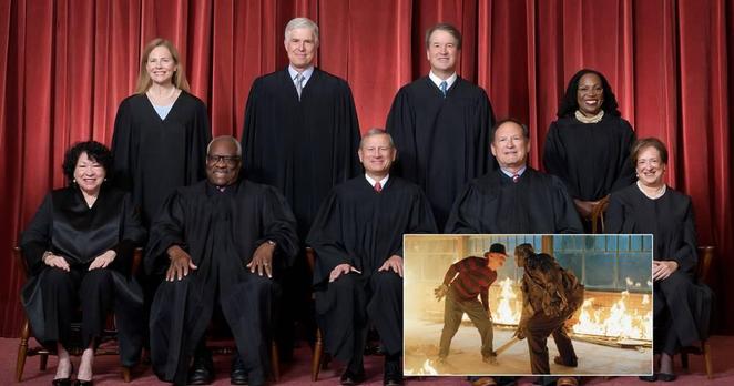 Header image for an article titled: Supreme Court Finally Makes Landmark Ruling on ‘Freddy vs. Jason’ Case