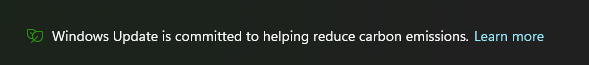 Windows Update is committed to helping reduce carbon emissions
