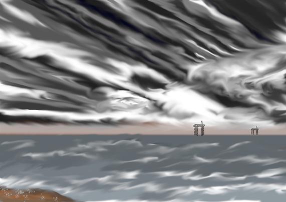 Sjetch of seascape