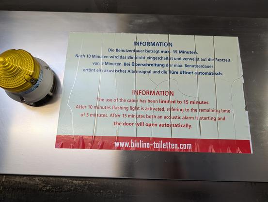 Doors open after 15 minutes of (in)activity