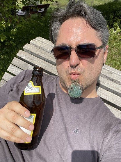 Selfie with a bottle of Radler 