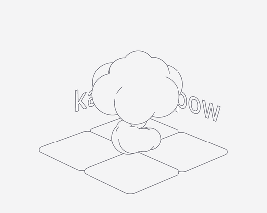 Stylized Line render of a mushroom cloud