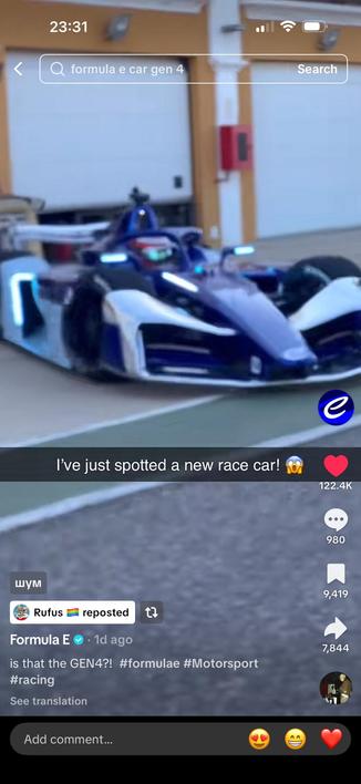 A blue formula car with proper aero 