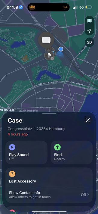 The „find my“ app saying my headphones havent been seen for a while and are not with me 
