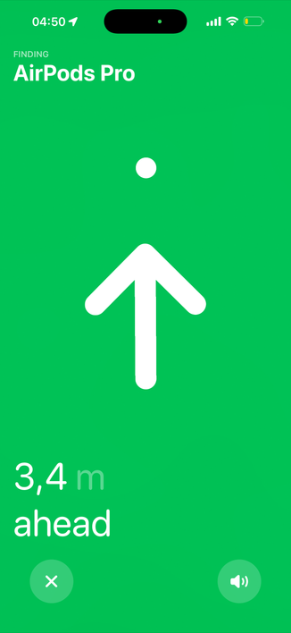 The app saying they’re 3.4m away 