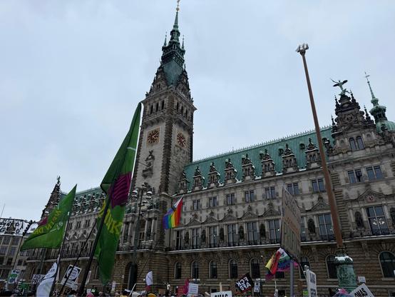 A demonstration for democracy and against far right extremism 