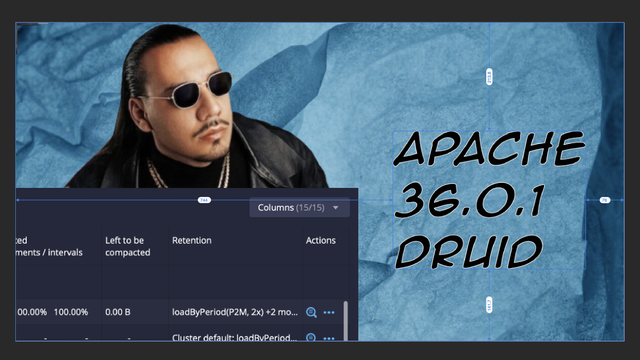 A picture of the German pop star Apache 207, next to a screenshot of Apache Druid
