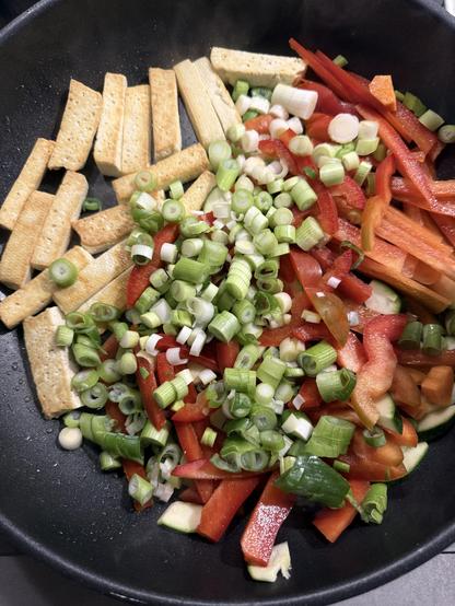 The ingredients cooking in a pan 