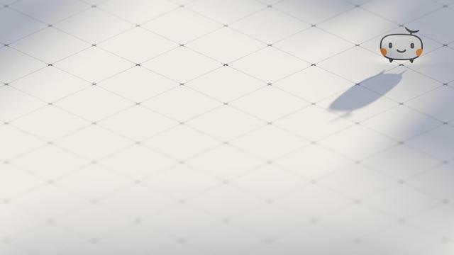 The background in question, Sondrine (our mascot) on a checkered isometric plane