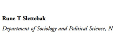 Screenshot met tekst: 
"Rune T Slettebak - Department Of Sociology and Political Science"