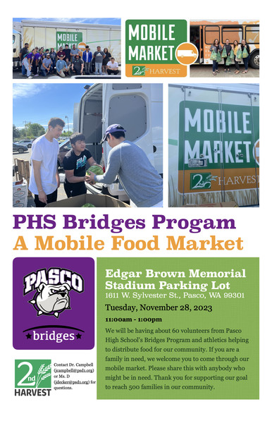 A flyer in English with the details of the our Mobile Market on November 28th at Edgar Brown Stadium
