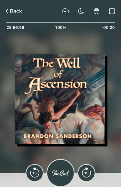 Screenshot of cover of audio book the well of ascension 