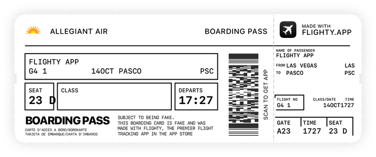 Boarding Ticket made by flighty