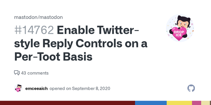 Pitch Twitter's reply model has been extended with some LJ-like features. Replies to a tweet can now be restricted to: Replies only from accounts @-mentioned in the tweet Replies only from accounts... Pitch Twitter's reply model has been extended with some LJ-like features. Replies to a tweet can now be restricted to: Replies only from accounts @-mentioned in the tweet Replies only from accounts...