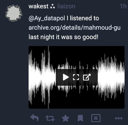screenshot of Sengi app displaying an Archive.org album inline 