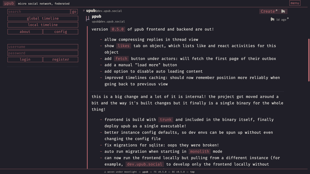 a screenshot of the μpub profile announcement as viewed through μpub