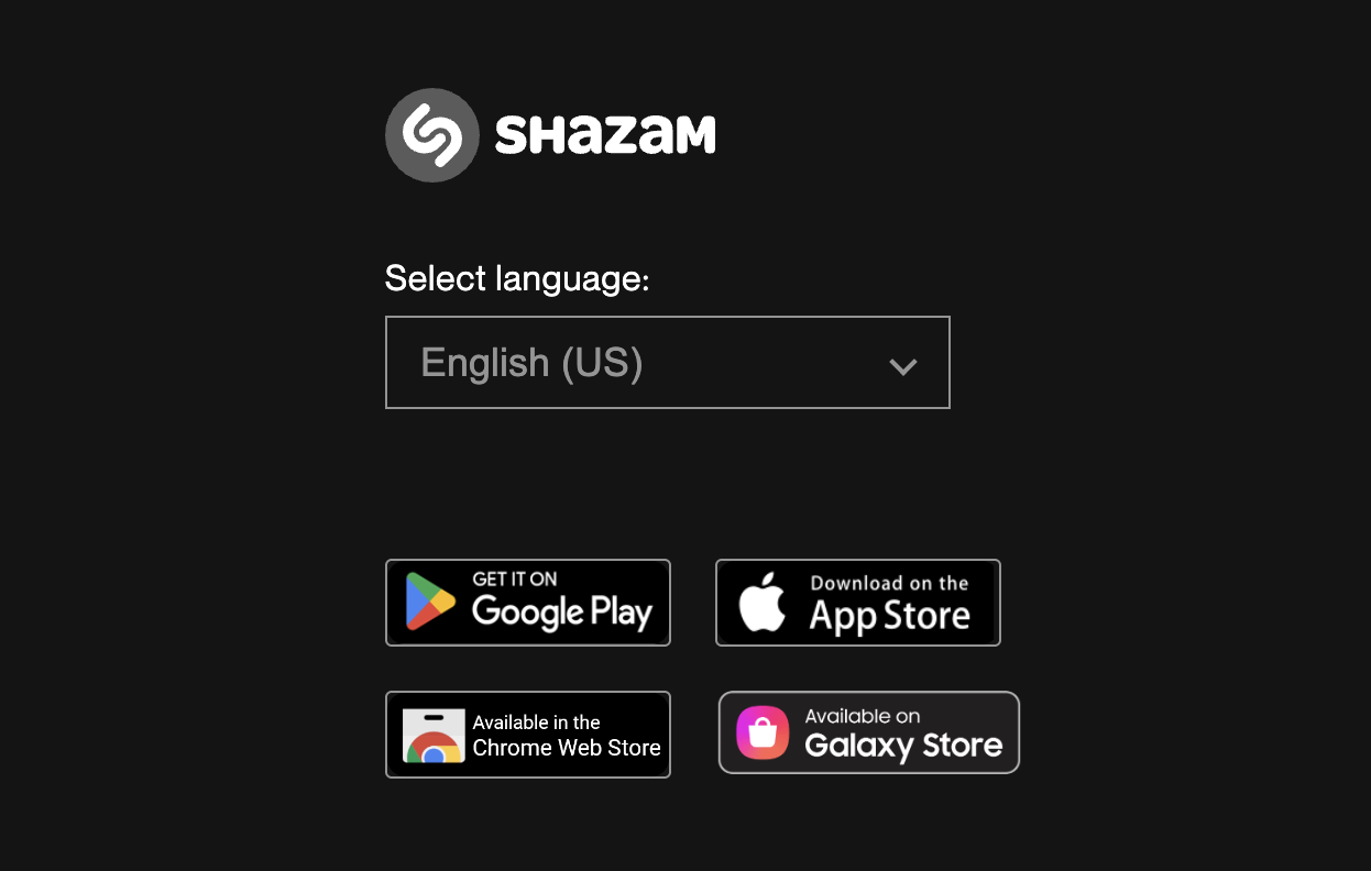 a screenshot of Shazam app in the Galaxy Store