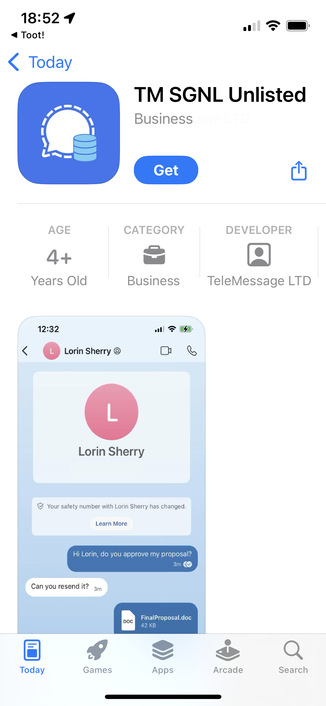 The App Store page for TM SGNL