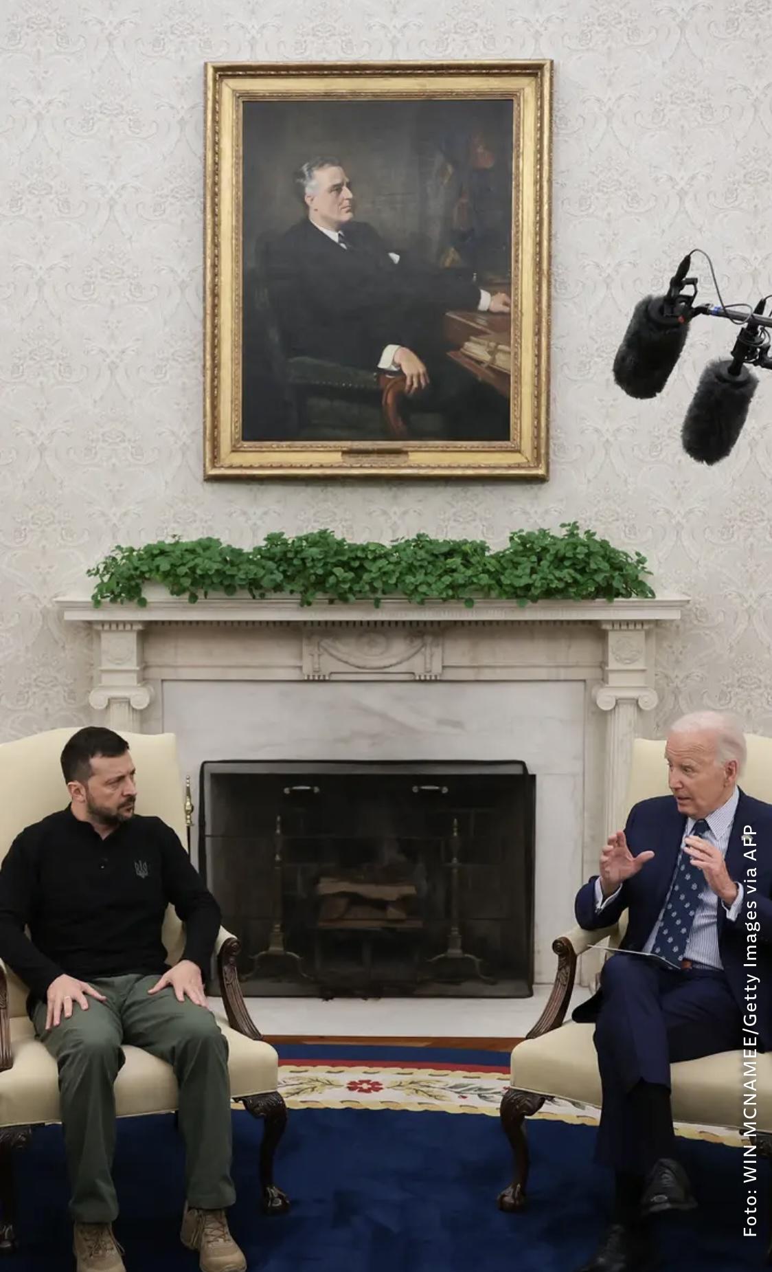 Zelensky and Biden, in a neutral setting.