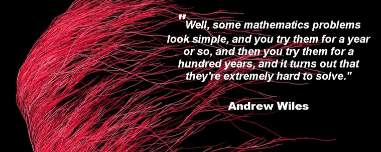 « Well, some mathematics problems look simple, and you try them for a year or so, and then you try them for a hundred years, and it turns out that they're extremely hard to solve. »
Andrew Wiles