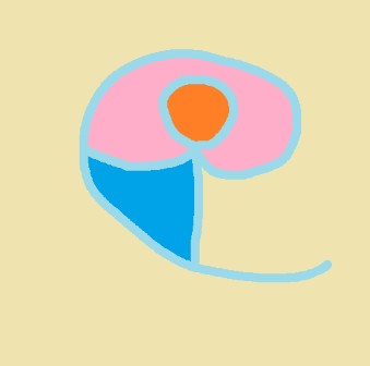 Abstract shape in mouse painting. personal work