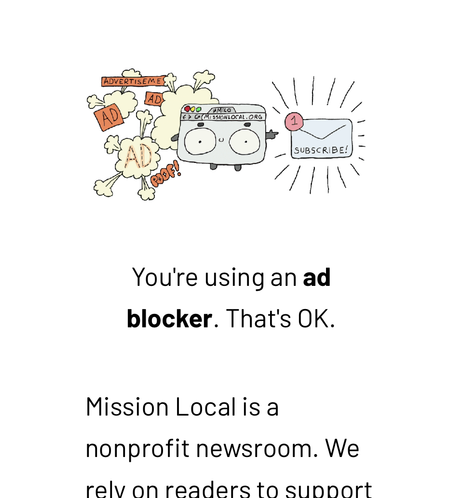 You're using an ad blocker and that's OK