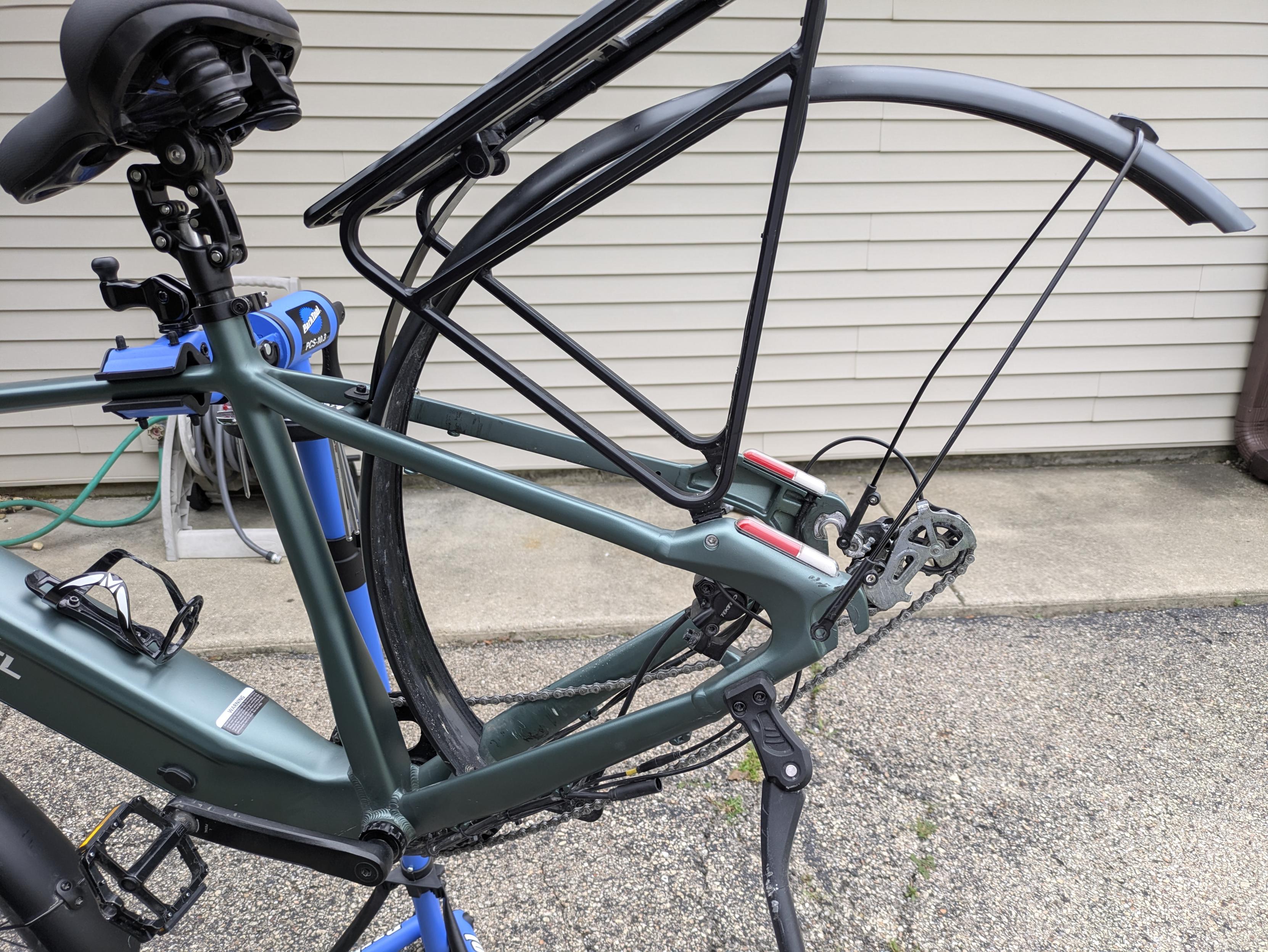 Rear of bike frame, without rim