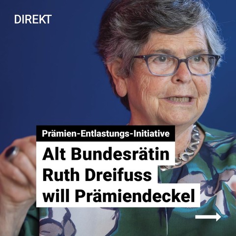 Artikel im Direkt-Magazin zur Prämien-Entlastungs-Initiative.
Alt Bundesrätin Ruth Dreifuss will Prämiendeckel.

Fortsetzung im nächsten Bild —>