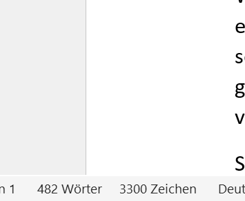 Screenshot von der Fussleiste eines Word-Dokuments. Die Zeichenzahl beträgt 3300.