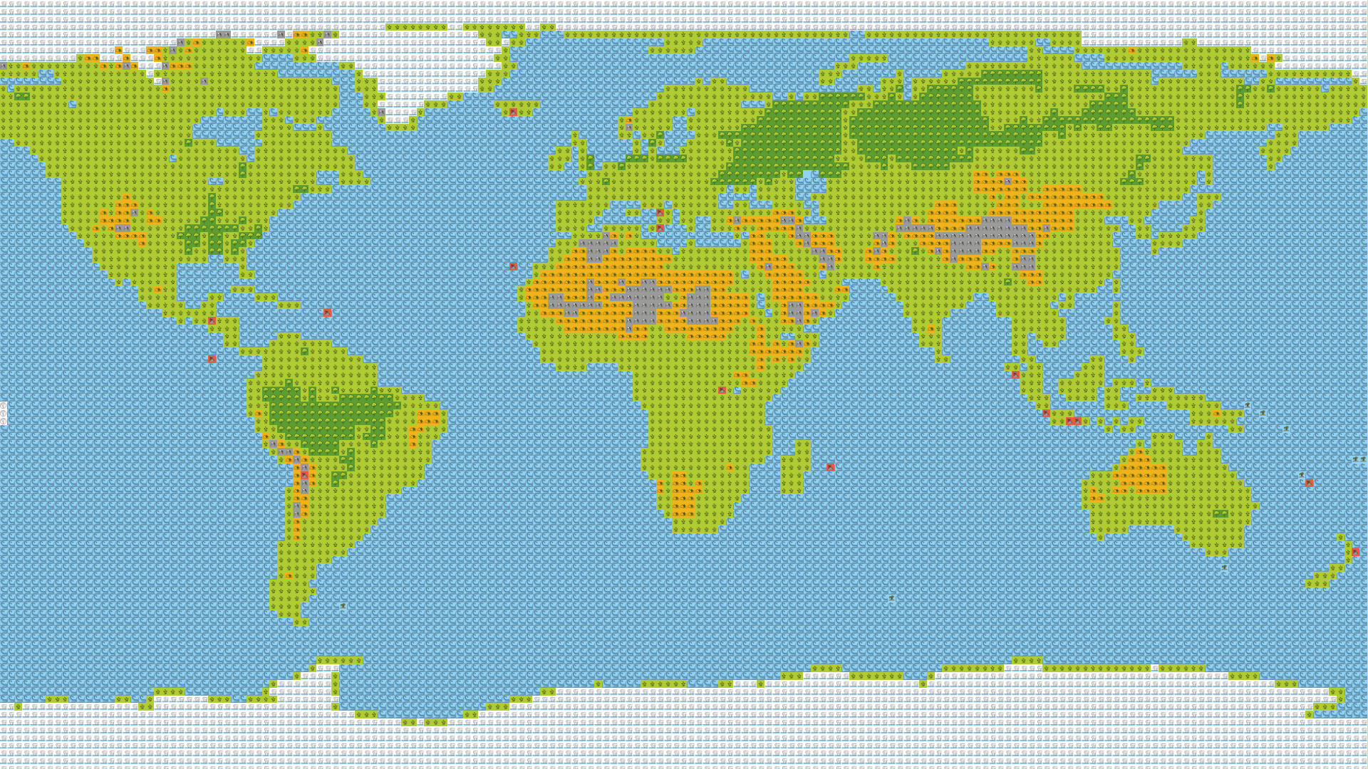 Emoji World: a world map made of 20k emojis, with a Christmas tree at Bethlehem.