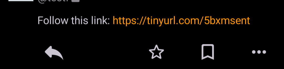 A post showing the text "Follow this link:" followed by a URL.