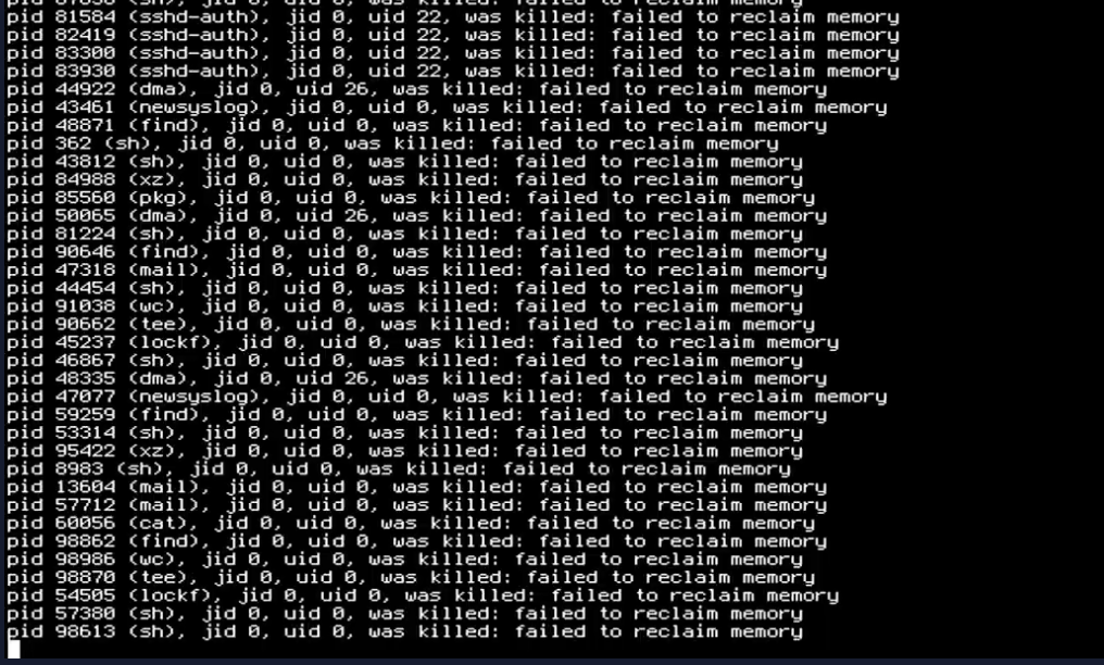 failed to reclaim memory