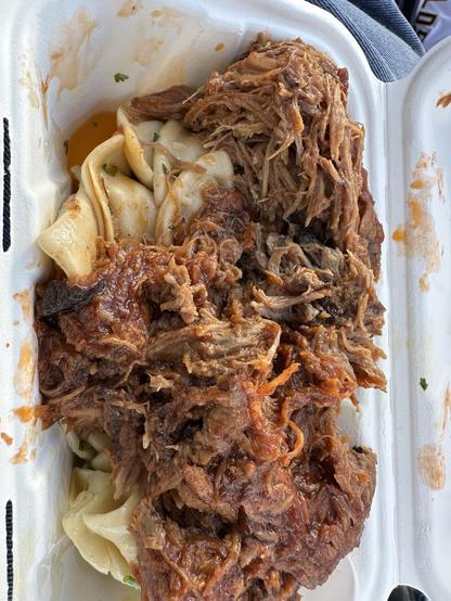 The pierogis and pulled from Manny’s BBQ at PNC Park 