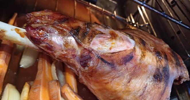 We cooked a £12.50 leg of lamb from Iceland but there was one big problem