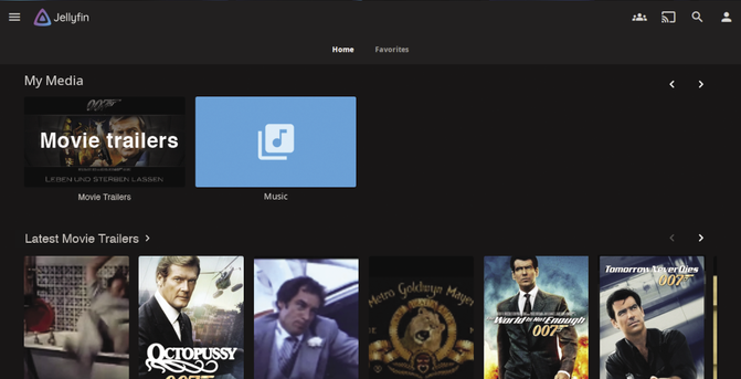Screenshot: Jellyfin impresses with a catchy and clear interface