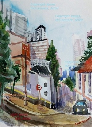 G.
Street Corner, Bela Vista.

Watercolour.

Street Corner, Bela Vista, Sao Paulo, Brazil.
Houses and buildings in Bela Vista, Sao Paulo city.