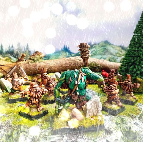 Troll slayers facing their iconic enemy. Citadel miniatures.