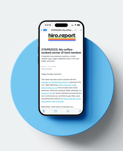 iPhone displaying the latest Hiro Report