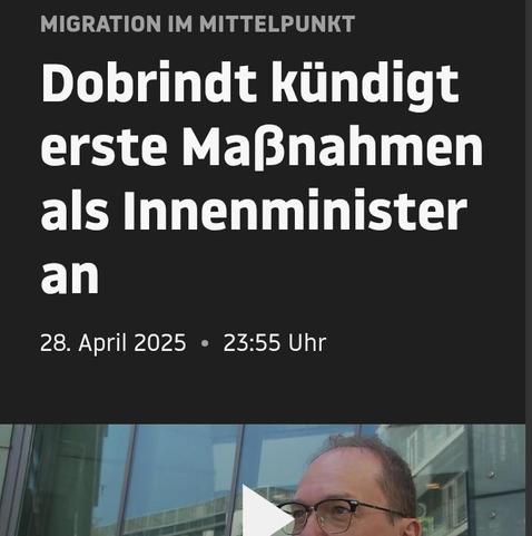 Screenshot eines Artikels auf stern.de, man sieht den Lügner und Heuchler Alexander Dobrindt. Die Überschrift lautet: "Dobrindt kündigt erste Maßnahmen an". Der gerichtsbekannte Dobrindt wird jetzt Innenminister.