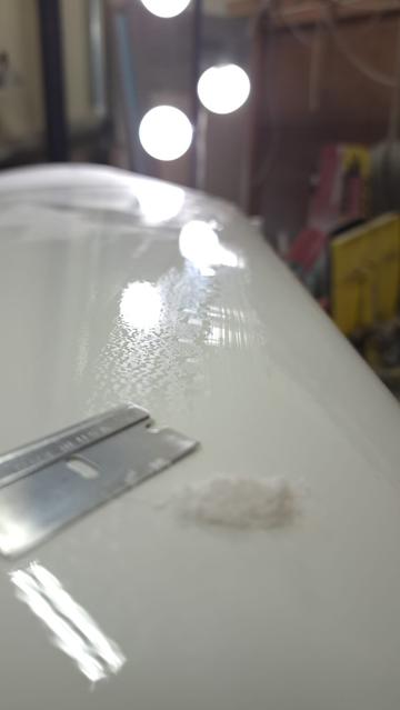 Careful, gentle scraping can remove lots of high paint in one pass. The pile of shavings was made in one pass with little effort.