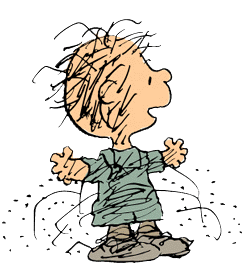 Pig-Pen is a fictional character in the comic strip Peanuts by Charles M. Schulz, syndicated in daily and Sunday newspapers in numerous countries all over the world. While amiable, he is a young boy who is, except on rare occasions, extremely dirty and attracts a permanent cloud of dust