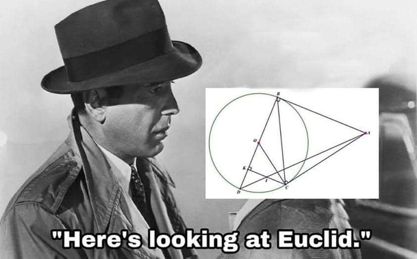 humphrey bogart from casablanca looking at euclidean geometry