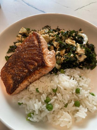 Salmon and rice dinner